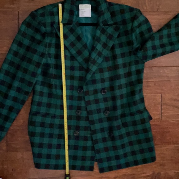 Emmanuelle Khanh green checkered wool blazer made in France - Picture 13 of 16